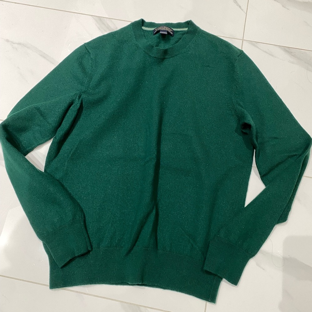 Banana Republic Merino Wool Green Crewneck Sweater